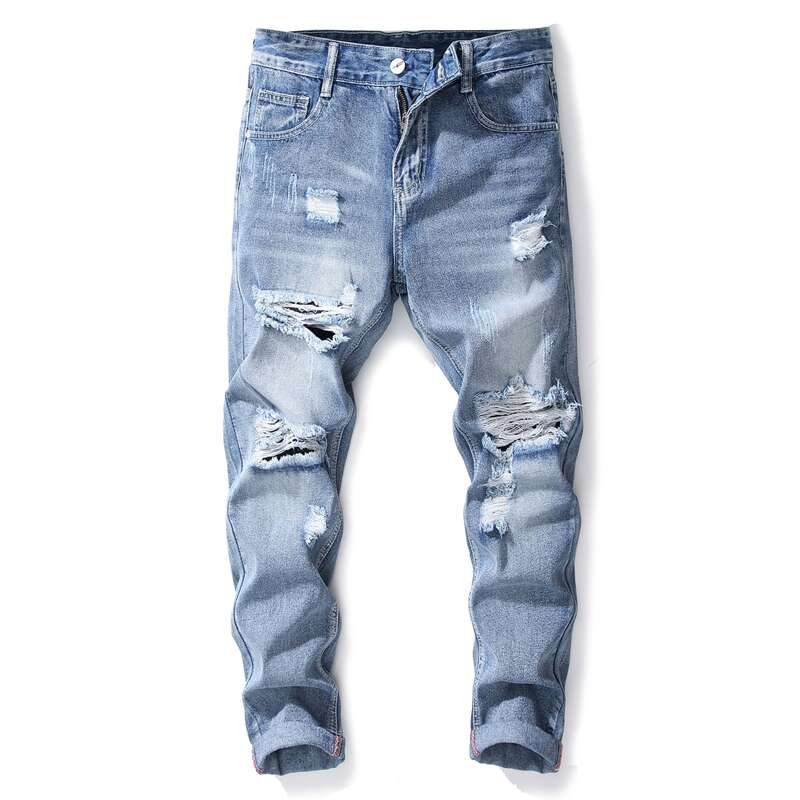 

Guys Ripped Wash Jeans, Blue