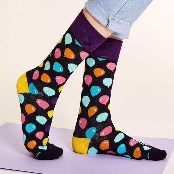 

1pair Cartoon Graphic Socks, Multicolor