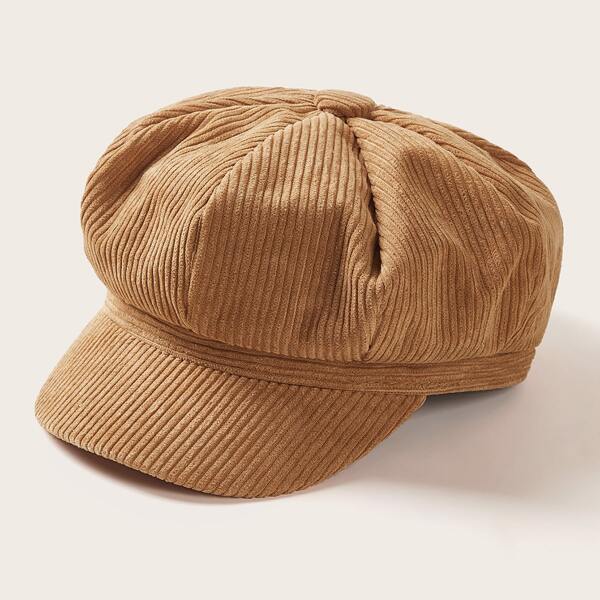 

Toddler Kids Simple Solid Baker Boy Hat, Brown