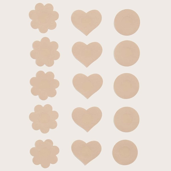 

15pairs Geo Shaped Self Adhesive Nipple Cover, Apricot