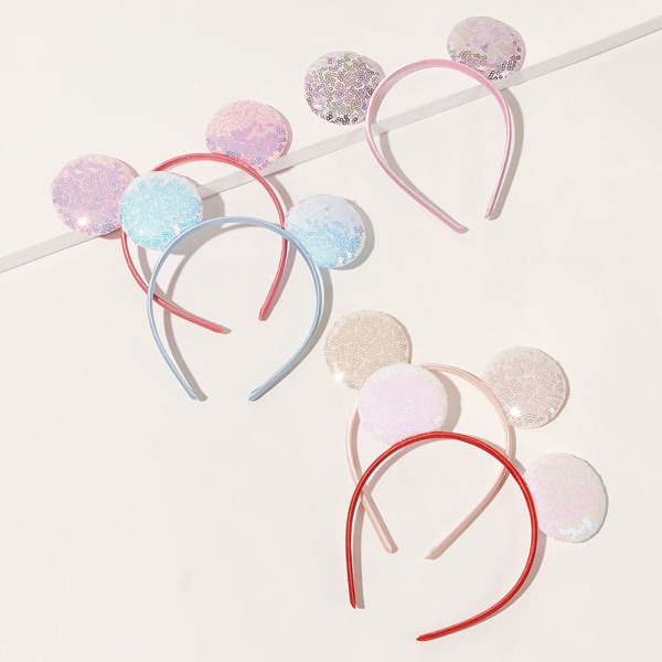 

5pcs Toddler Girls Ear Decor Hair Hoop, Multicolor
