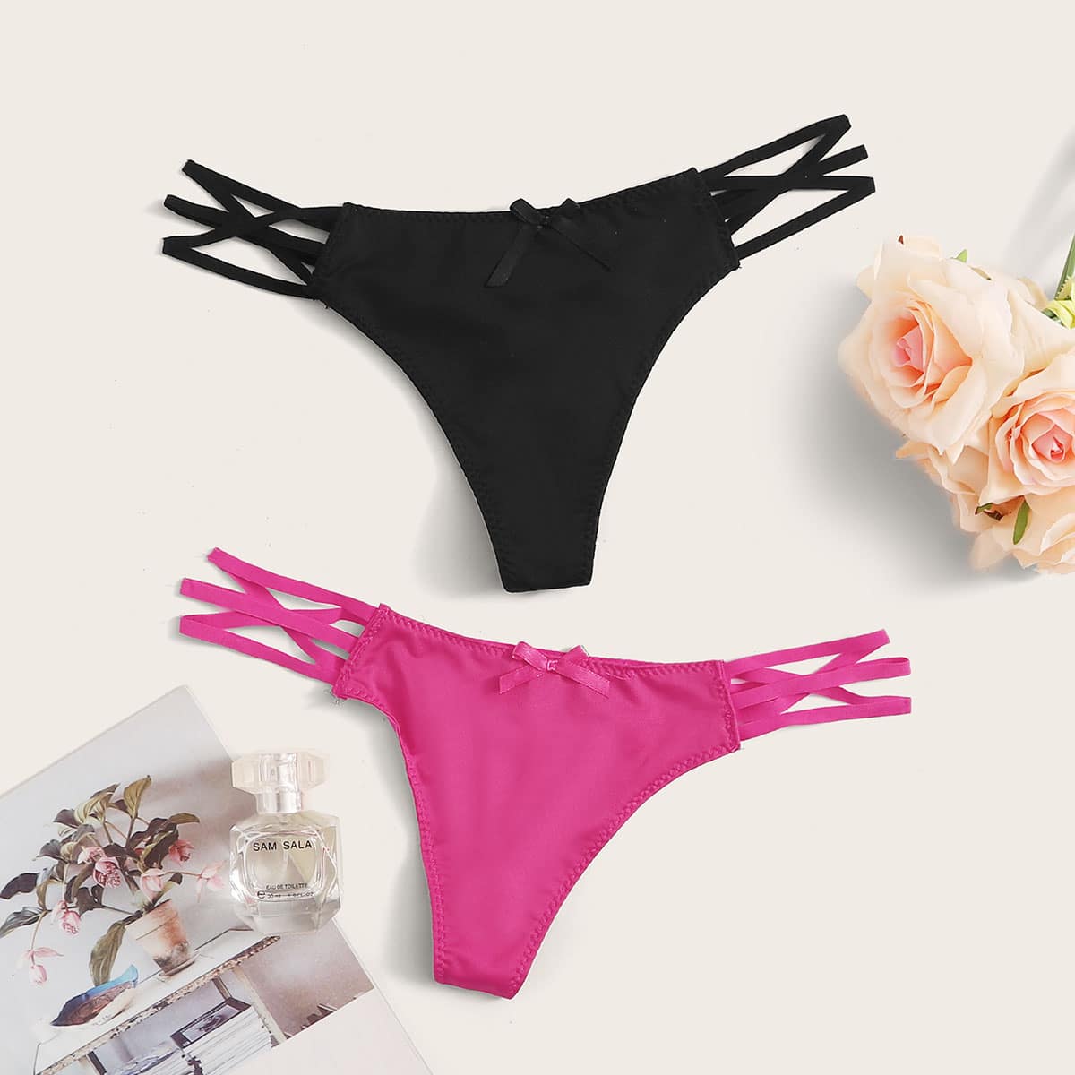 

2pack Cut Out Panty Set, Multicolor