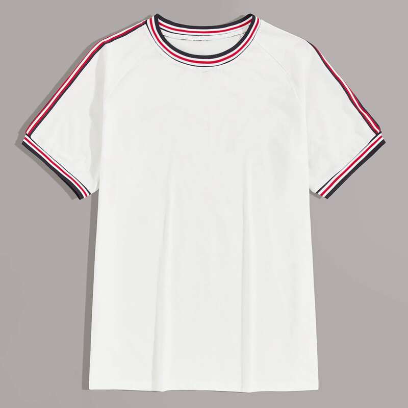 

Guys Side Stripe Raglan Sleeve Tee, White