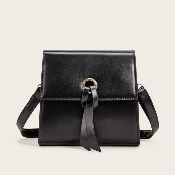

Minimalist Flap Crossbody Bag, Black