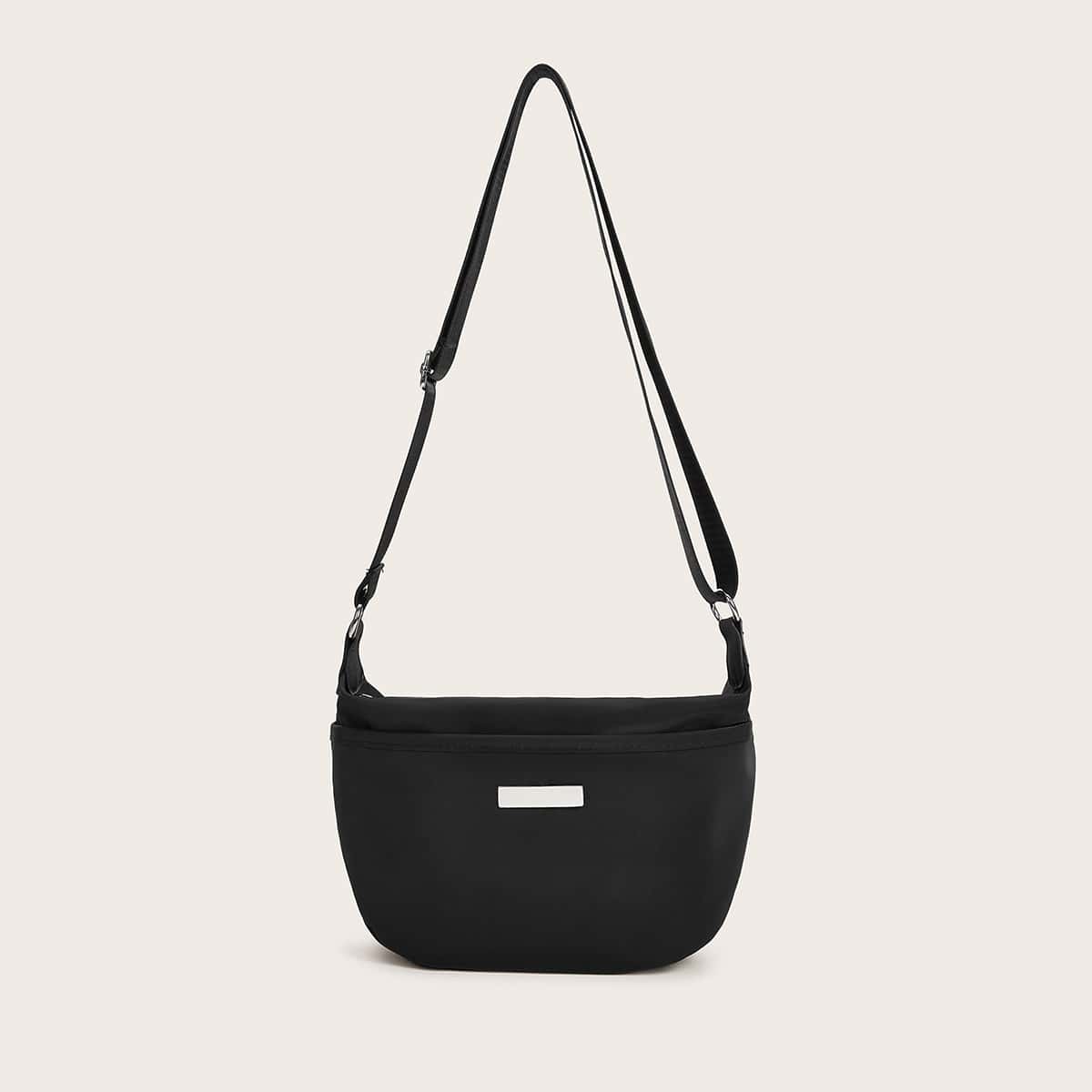 

Zip Up Minimalist Crossbody Bag, Black