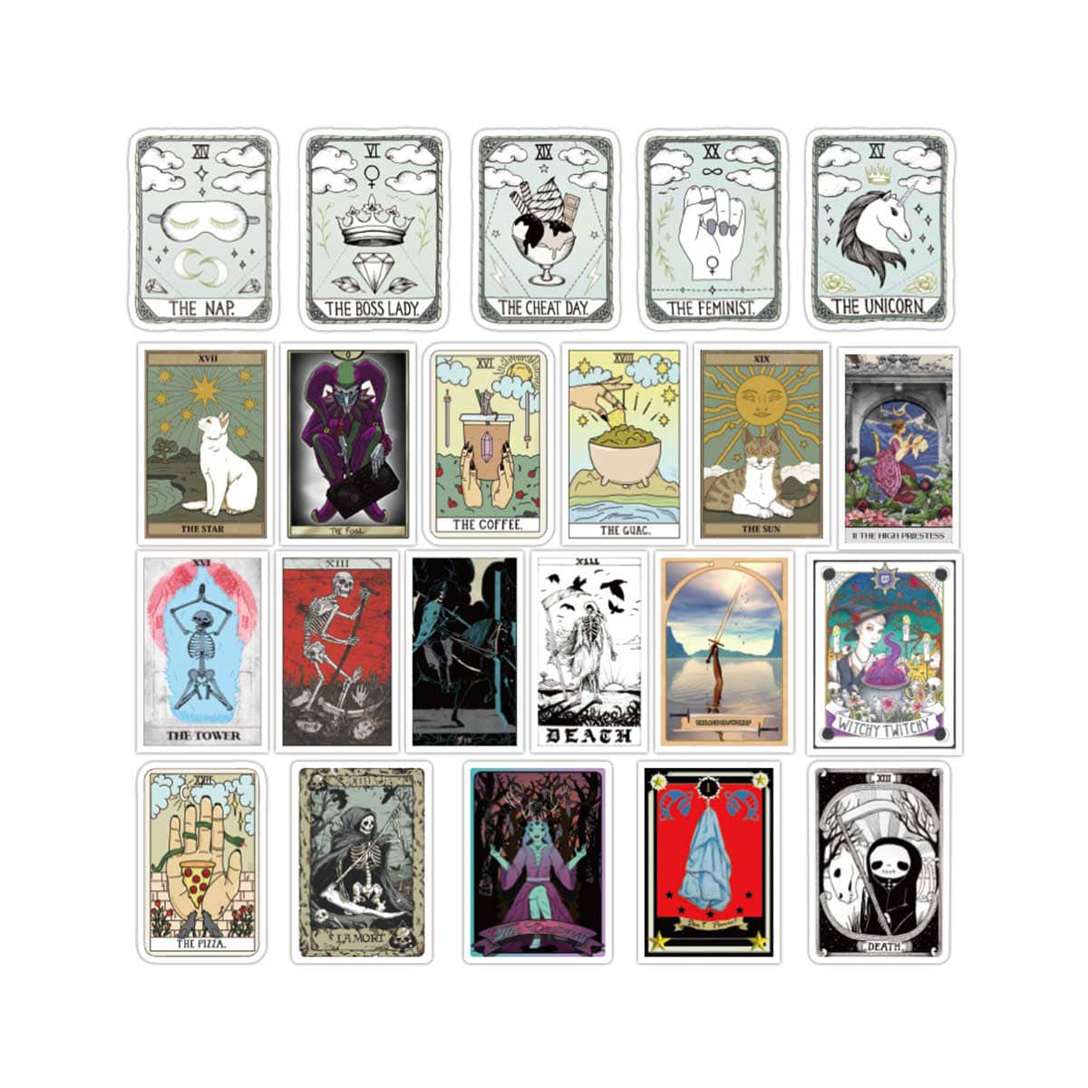 

50pcs Tarot Card Graffiti Sticker, Multicolor