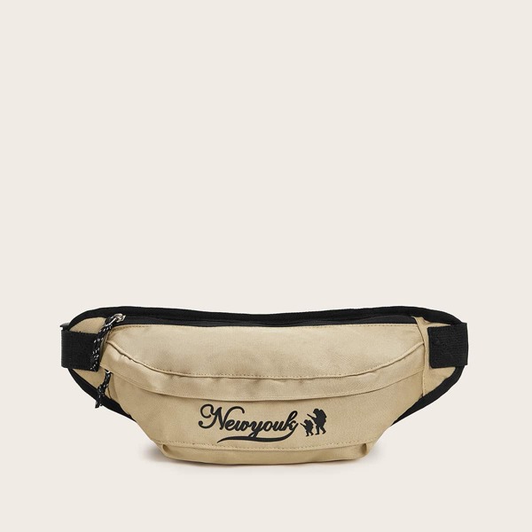 

Letter Graphic Canvas Fanny Pack, Khaki