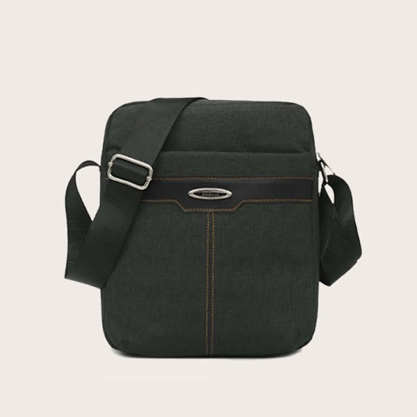 

Men Stitch Detail Crossbody Bag, Black