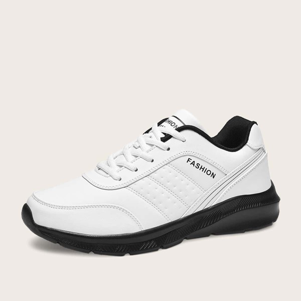 

Men Lace-up Front Wide Fit Sneakers, White