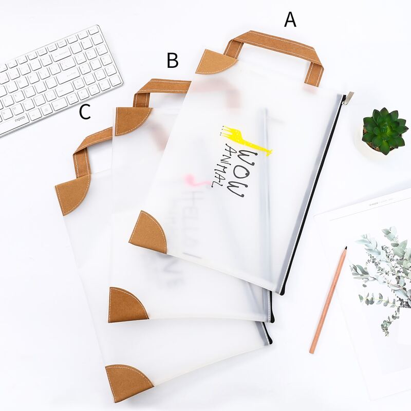 

1pc Letter Graphic File Bag With Handle
