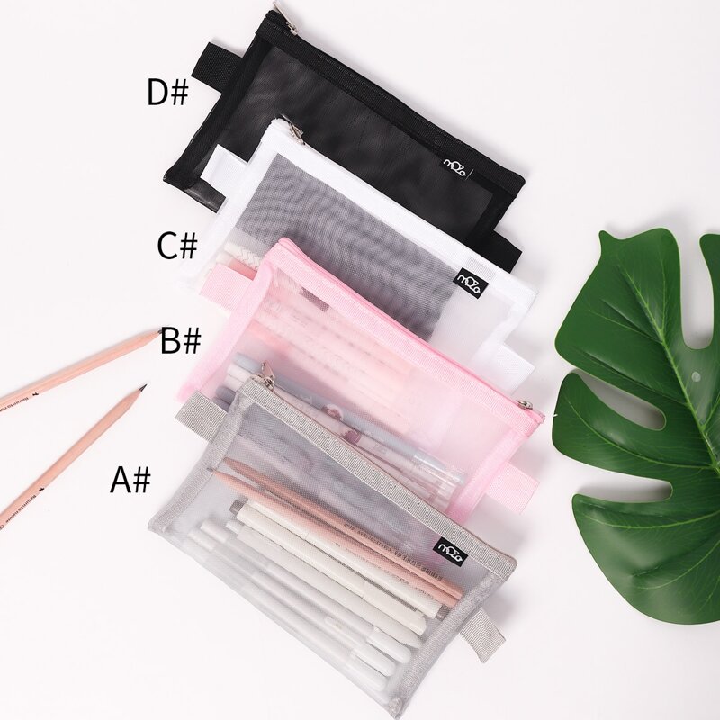 

1pc Mesh Zipper Pencil Case
