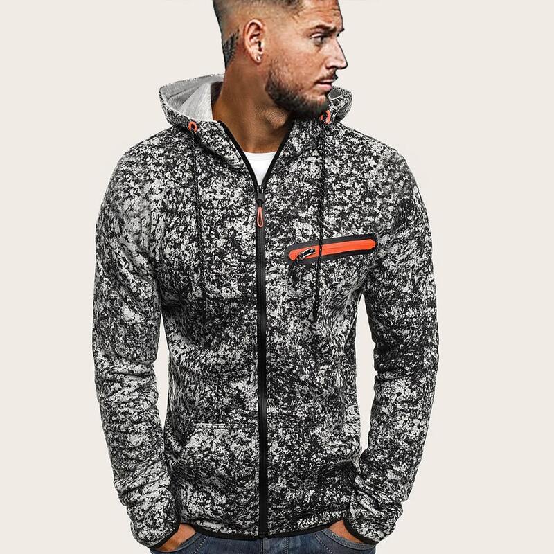 

Guys Space Dye Zip Up Drawstring Hoodie, Multicolor