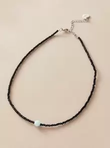 1pc Crystal Choker Necklace - Black - View 1