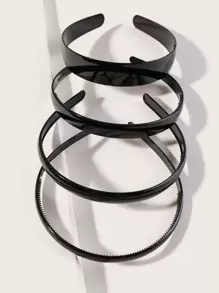 4pcs Simple Hair Hoop - Black - View 1