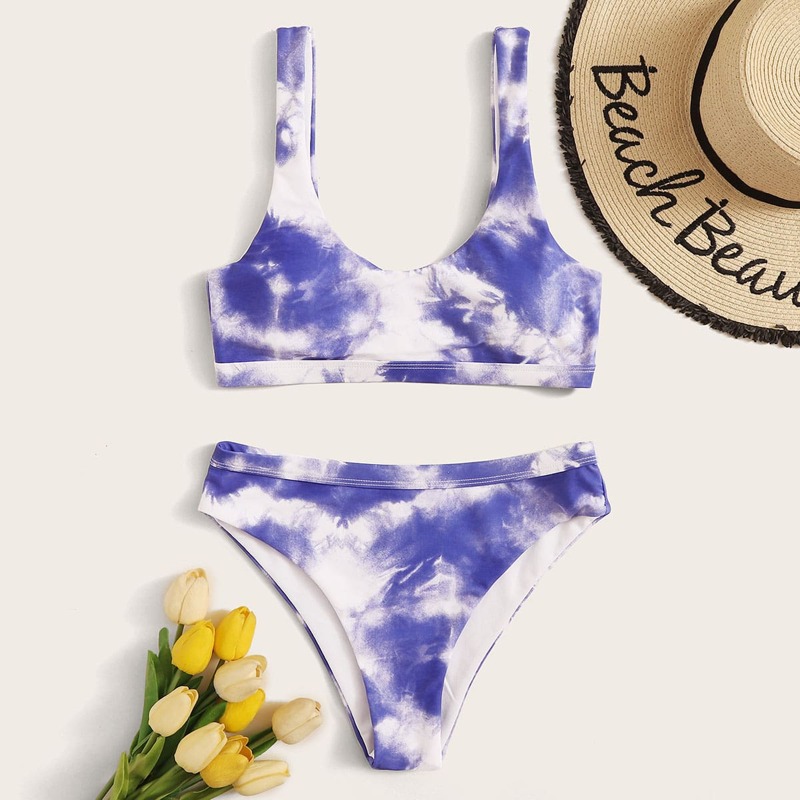 

Tie Dye Scoop Bikini Swimsuit, Multicolor