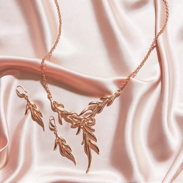 

3pcs Leaf Charm Necklace & Earrings