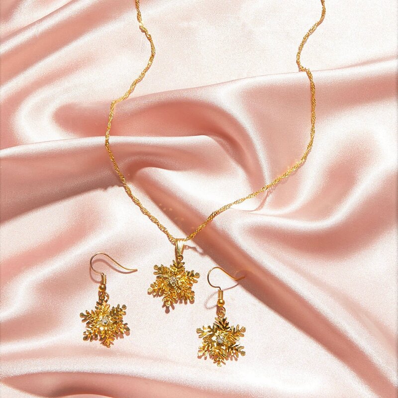 

3pcs Snowflake Charm Necklace & Earrings