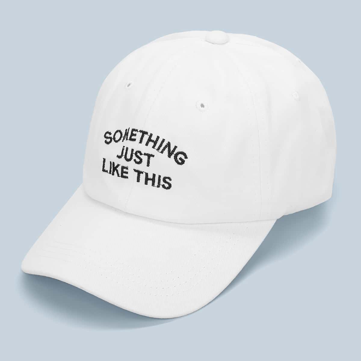

Letter Embroidery Baseball Cap, White