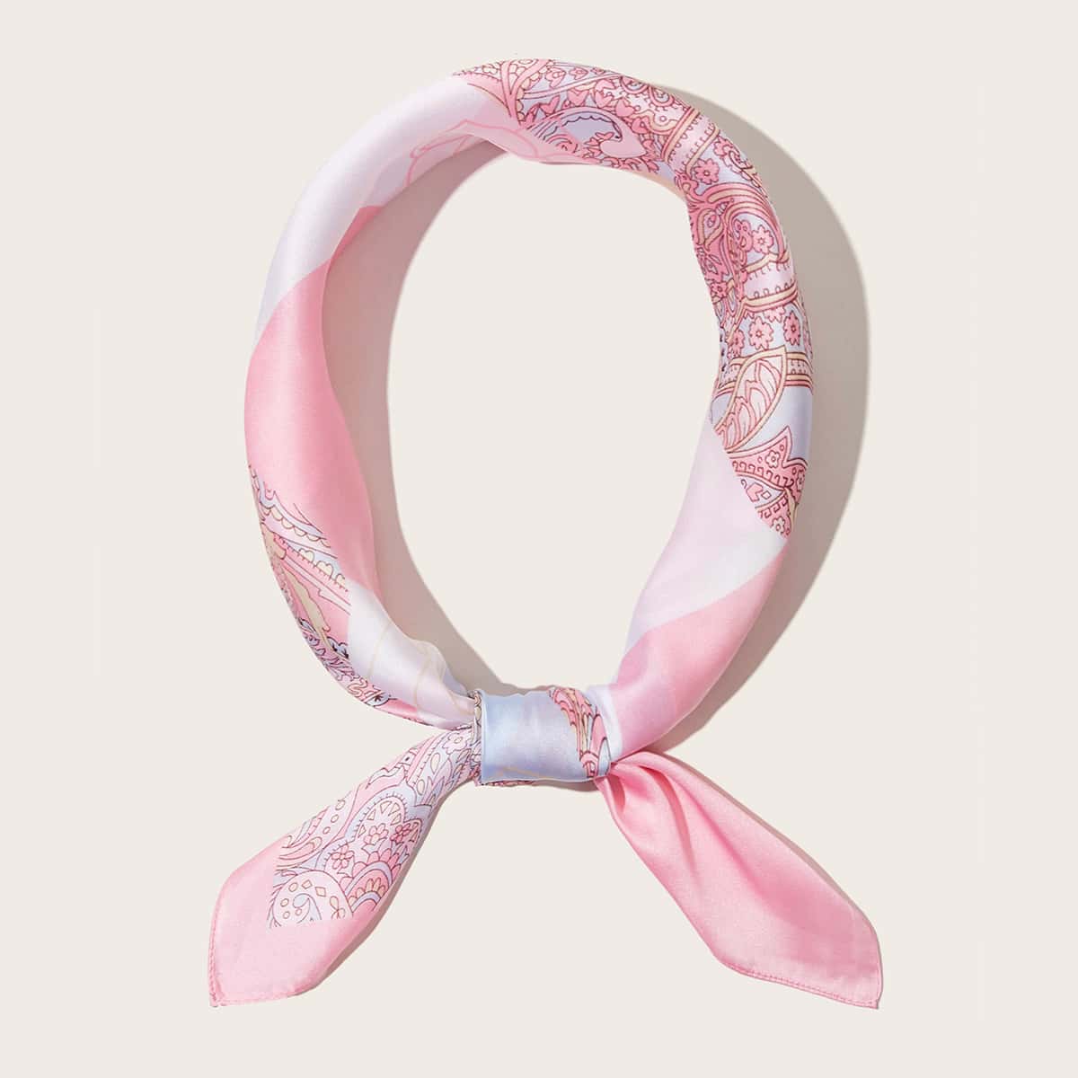 

Paisley & Flower Pattern Bandana, Baby pink