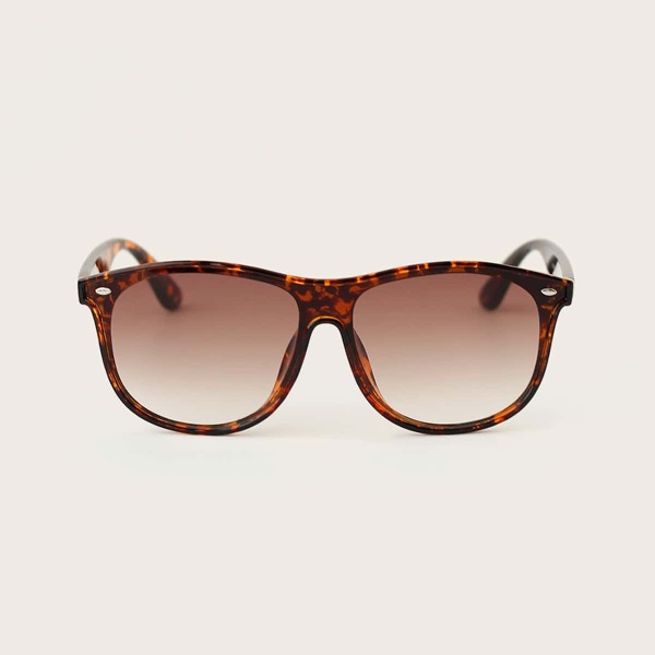 

Tortoiseshell Frame Sunglasses With Case, Brown