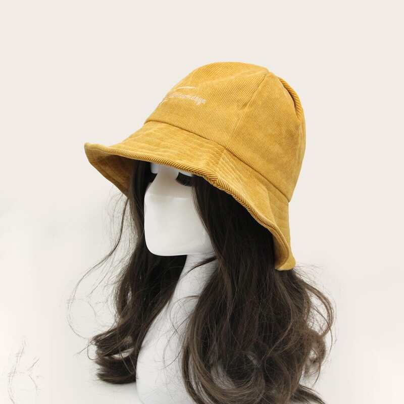 

Simple Solid Bucket Hat, Yellow