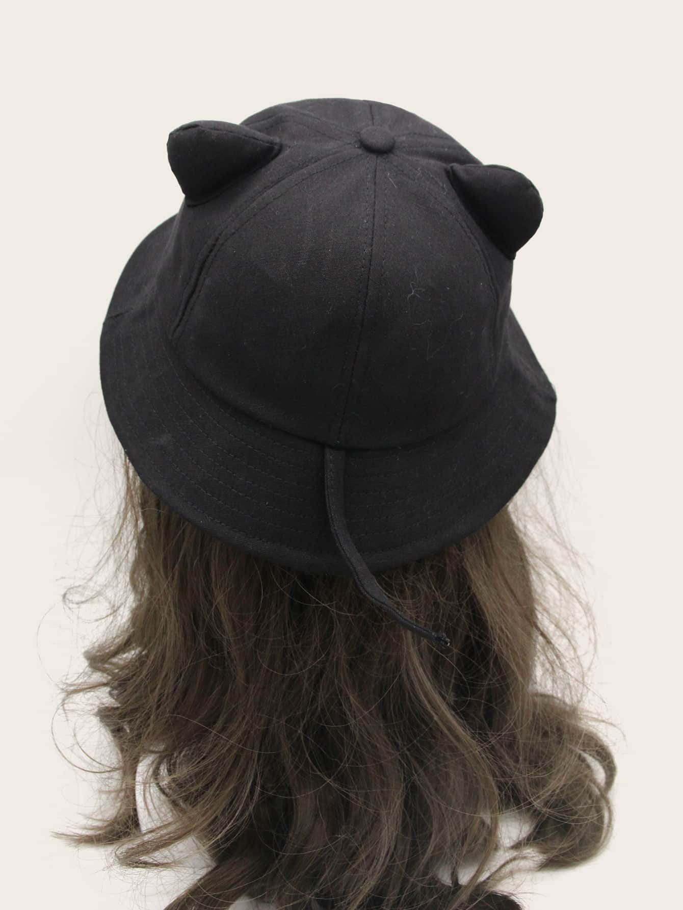 Solid Cat Ear Decor Bucket Hat Cute Winter Fall Winter Outfits