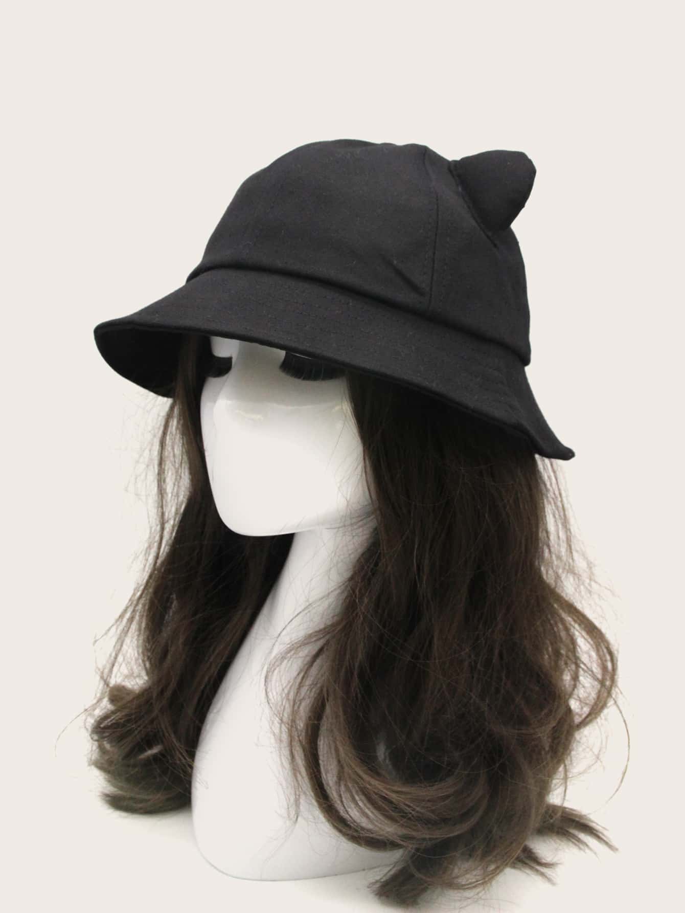 Solid Cat Ear Decor Bucket Hat Cute Winter Fall Winter Outfits