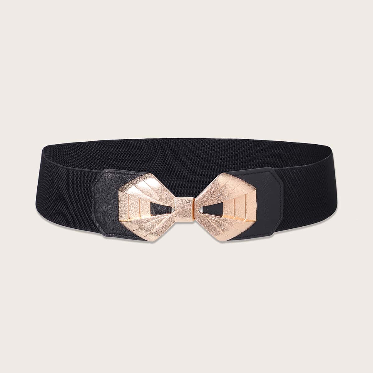 

Bow Knot Buckle Wide Belt, Black