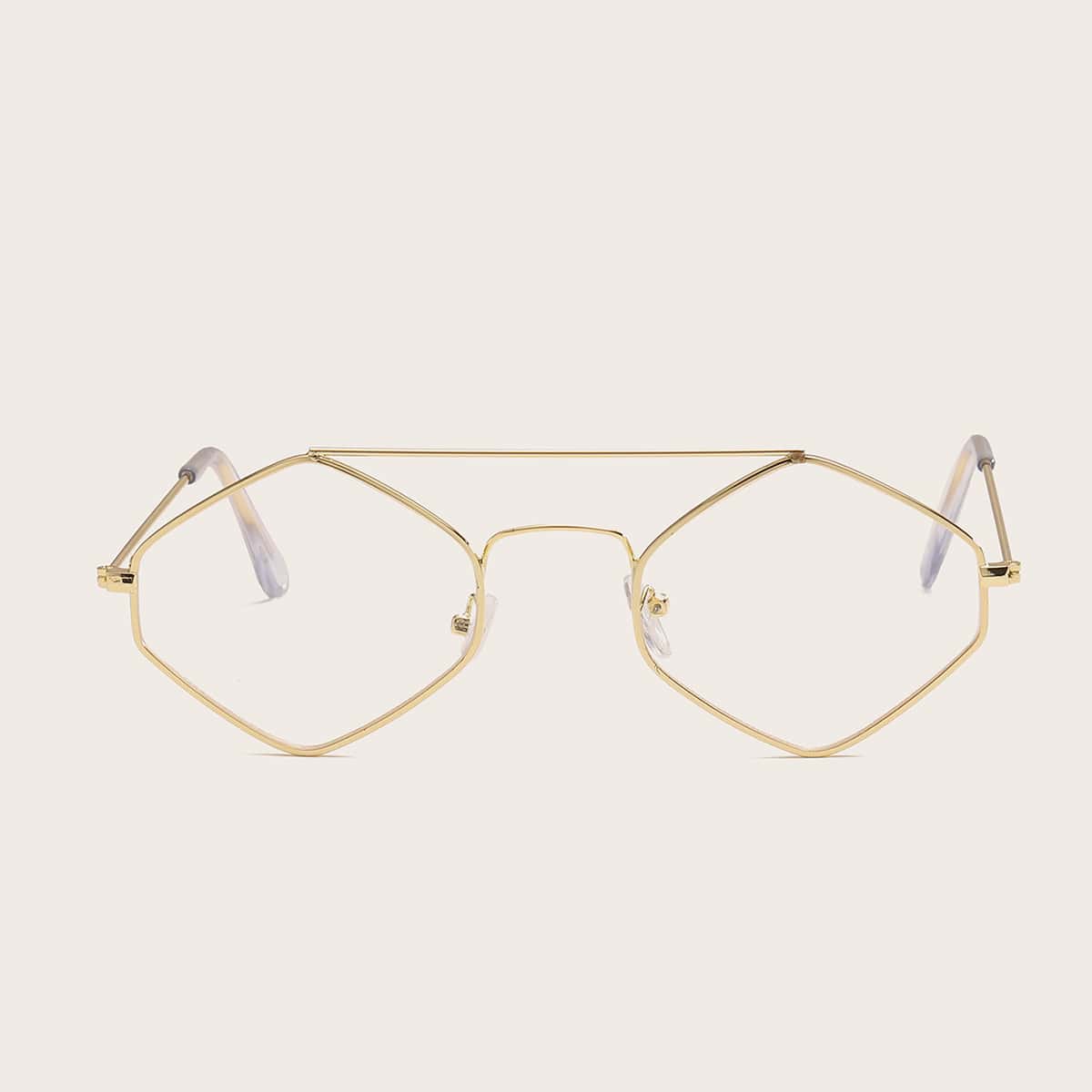 

Guys Top Bar Metal Frame Glasses, Gold