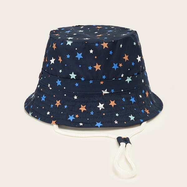 

Toddler Kids Star Pattern Bucket Hat, Navy