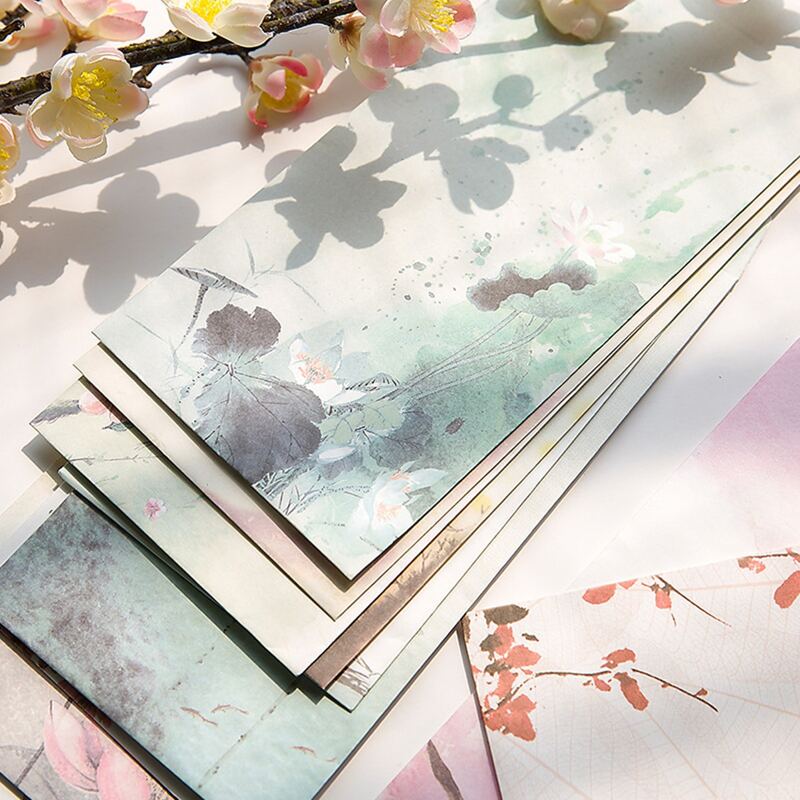 

4pcs Random Flower Print Envelope