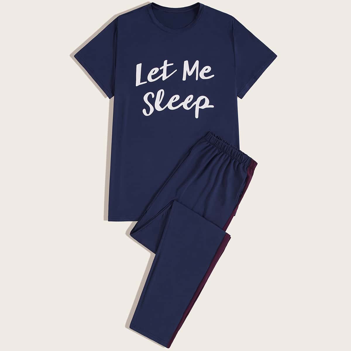 

Guys Letter Graphic Tee & Shorts PJ Set, Navy