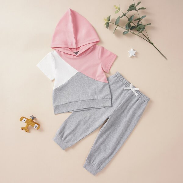 

Baby Girl Cut And Sew Hoodie With Joggers, Multicolor