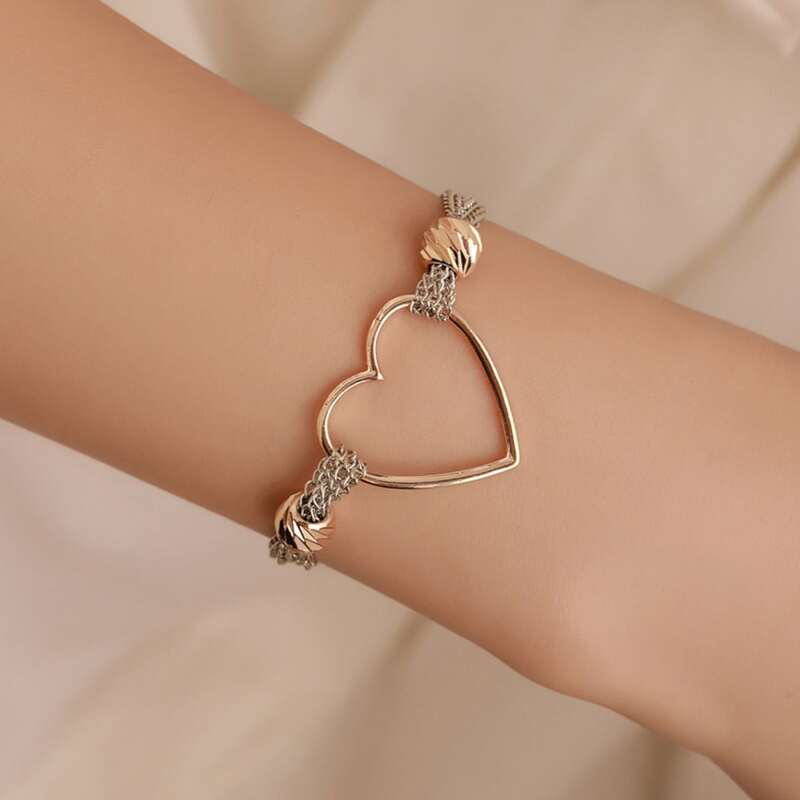 

1pc Heart Decor Chain Bracelet, Multicolor