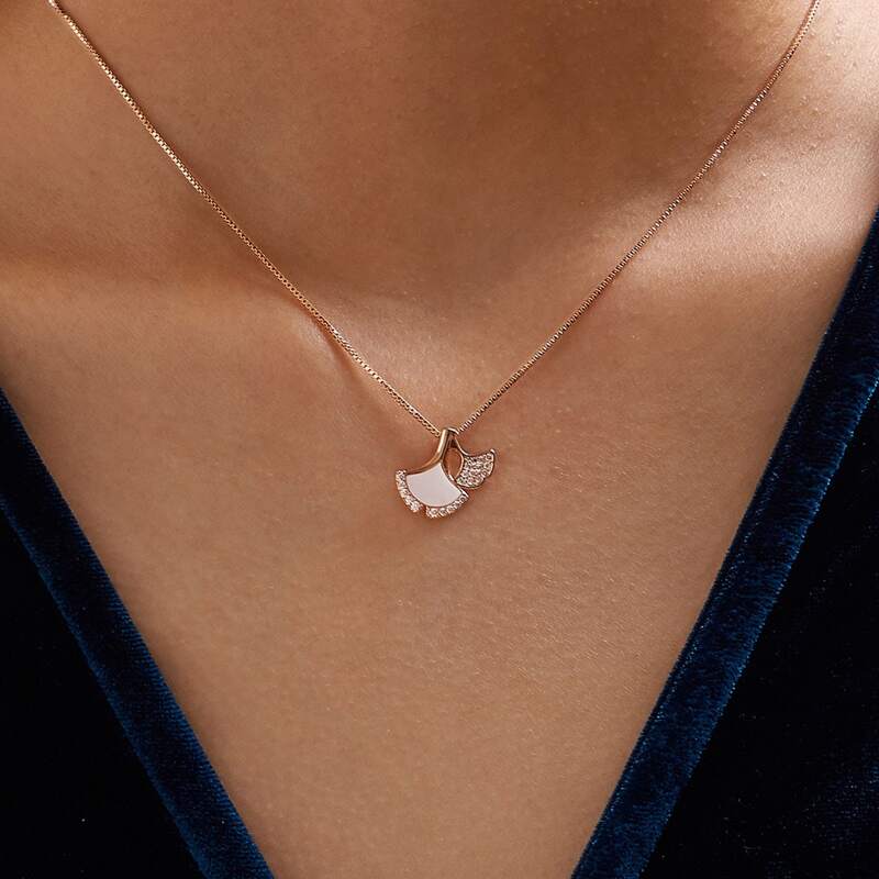 

1pc Leaf Charm Necklace, Gold
