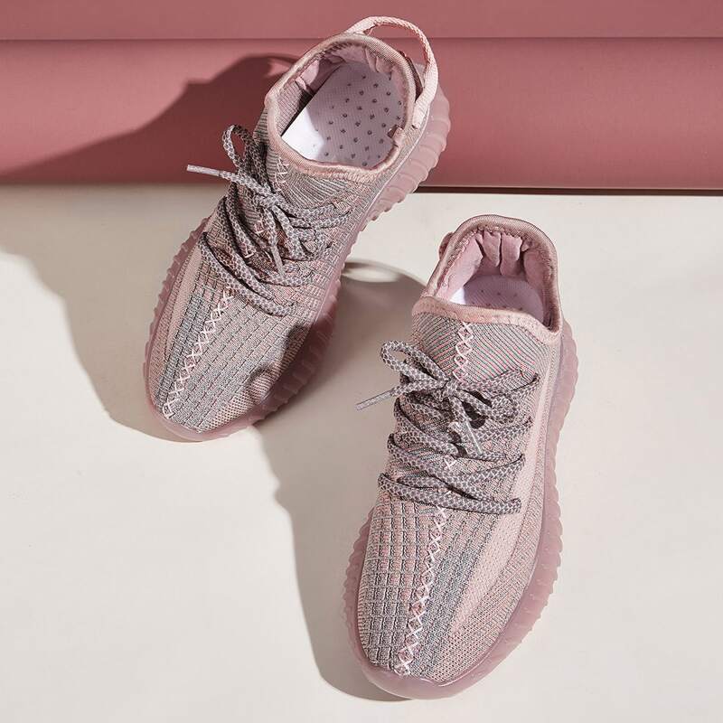 

Lace-up Front Wide Fit Sneakers, Pastel dusty pink