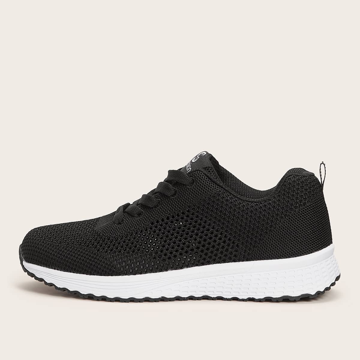 

Lace-up Front Wide Fit Sneakers, Black