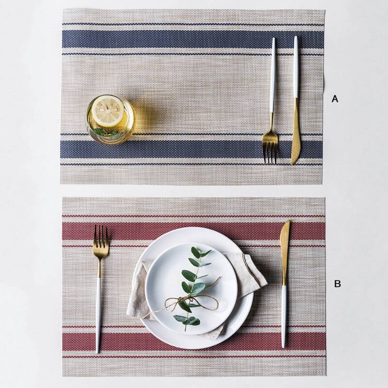 

1pc Simple Stripe Pattern Placemat, Multicolor