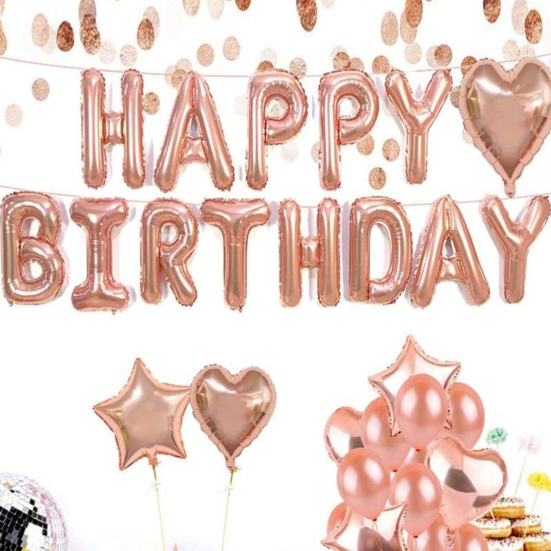 

24pcs Happy Birthday Balloon, Pink