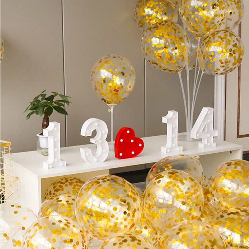 

10pcs Decorative Party Confetti Balloon Set, Gold