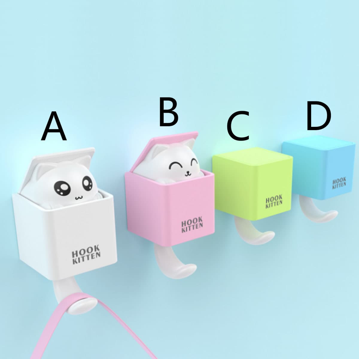 

1pc Cartoon Box Cat Design Wall Hook