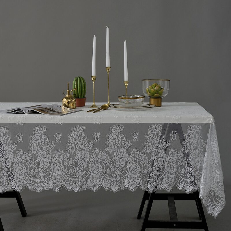 

Vintage Lace Tablecloth, White