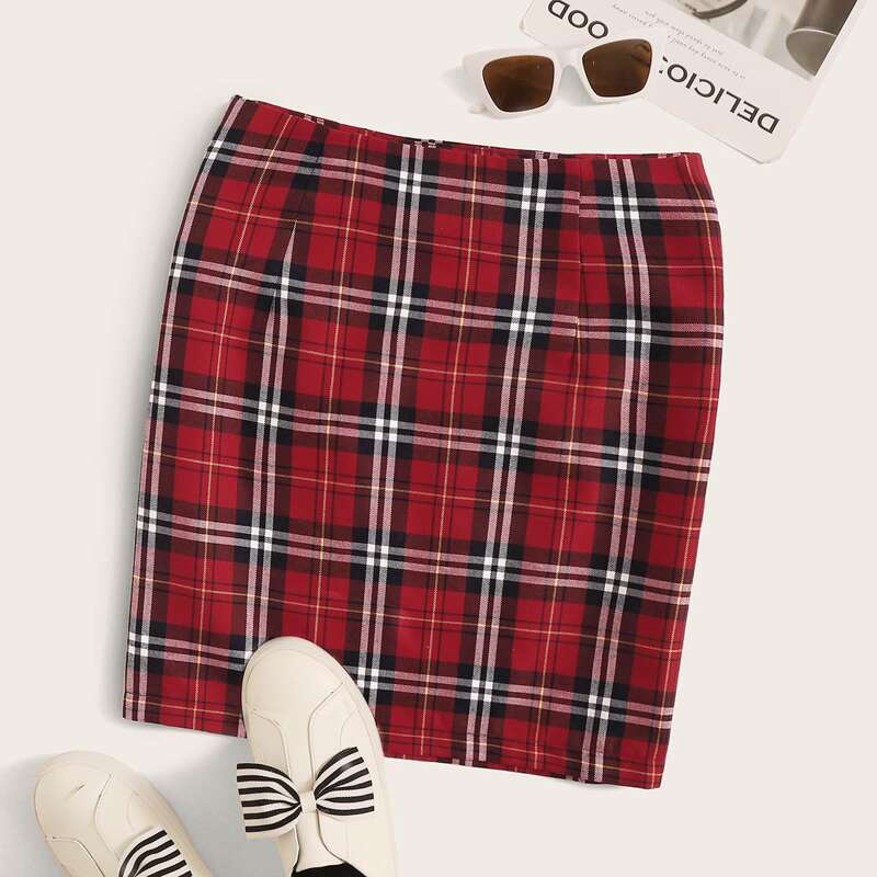 

Plaid Bodycon Skirt, Multicolor