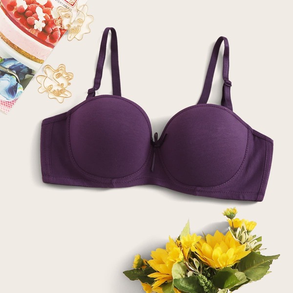 

Adjustable Strap Demi Bra, Purple