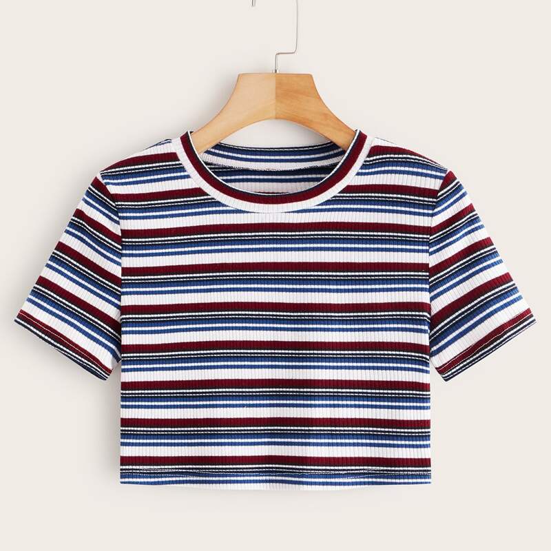 

Striped Crop Tee, Multicolor