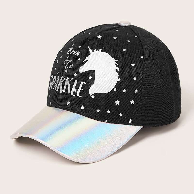 

Unicorn & Star Pattern Baseball Cap, Multicolor