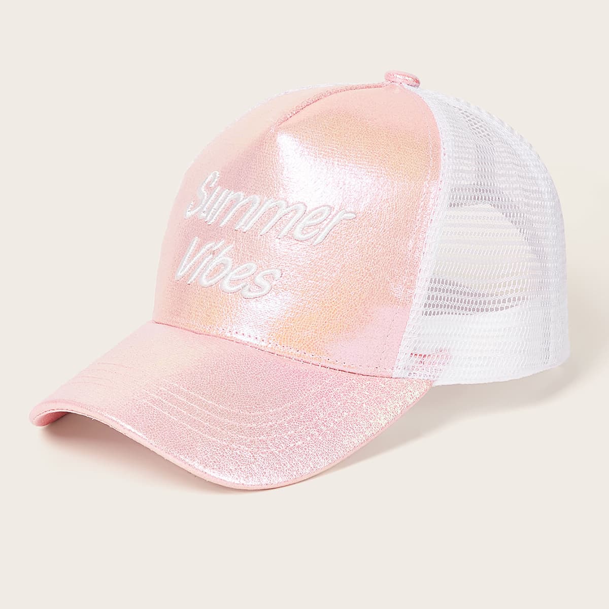 

Letter Embroidery Mesh Baseball Cap, Multicolor