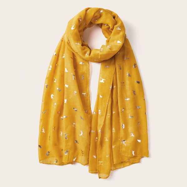 

Cartoon Graphic Scarf, Yellow
