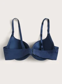 Ruched Push Up Bra - Navy Blue - View 2