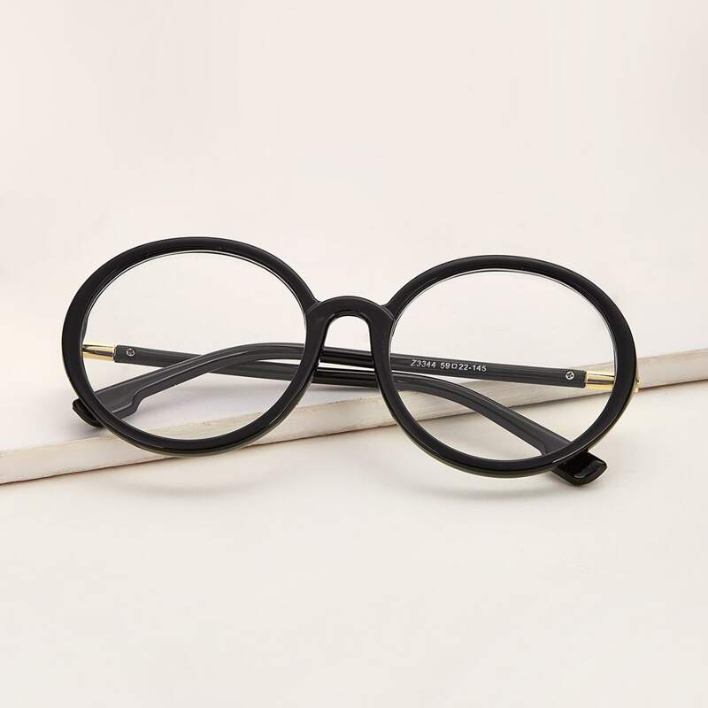

Round Frame Glasses With Case, Black